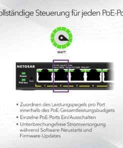Netgear GS305EP 5-Port Gb Eth PoE+ Smart Mgd Plus Switch – Bild 10