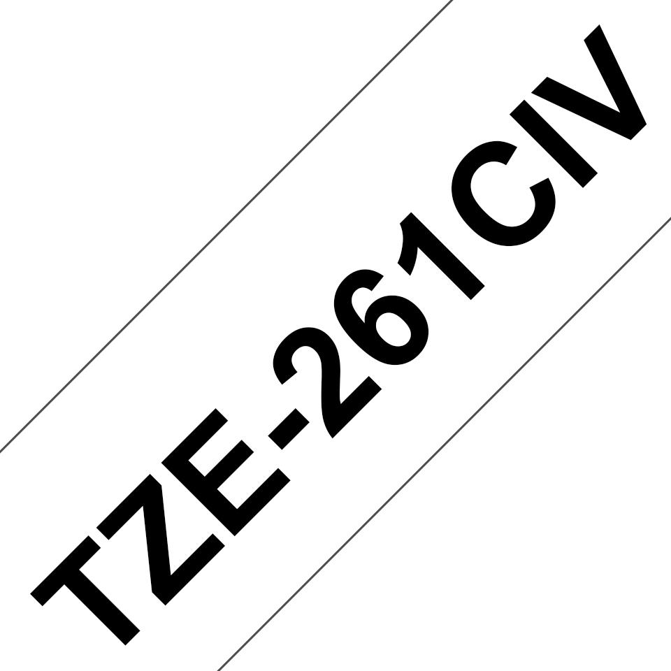 Schriftband TZe-261CIV schwarz auf weiß 36mm x 8m Schriftband TZe-261CIV schwarz auf weiß 36mm x 8m – Bild 2