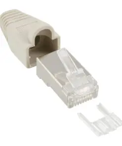 Crimpstecker RJ45 geschirmt, mit Knickschutz und Einfädelhilfe, 10er Pack