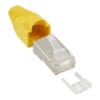 InLine® Crimpstecker RJ45 geschirmt, mit Knickschutz und Einfädelhilfe, 10er Pack, gelb, gelb
