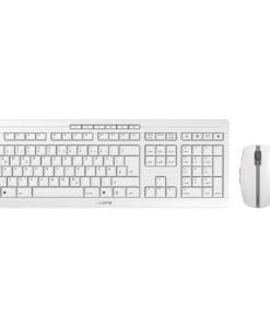 CHERRY STREAM DESKTOP Tastatur mit Maus Set DE kabellos weißgrau