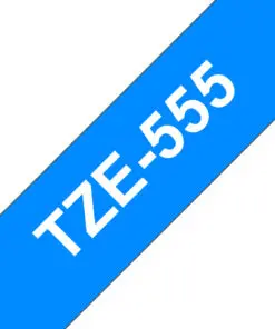 Brother Schriftband TZe-555 (lam.) Weiß auf Blau 24mm x 8m