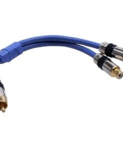 InLine® Cinch-Y-Kabel, PREMIUM, 1x Cinch Stecker zu 2x Cinch Buchse, 0,25m, blau