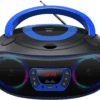 Denver TCL-212BT Blau Genießen Sie mit dem Radiorekorder TCL-212BT vollen Musikgenuß.<p>Dank der unterschiedlichen Funktionen können Sie Radio hören, Musik von einer CD abspielen oder Endgeräte per Bluetooth, AUX- oder USB-Kabel verbinden.<br>Nutzen Sie den Radiorekorder entweder direkt am Stromnetz oder versehen Sie ihn mit Batterien, für unterwegs.
