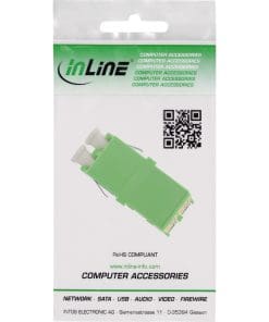 InLine® LWL Kupplung, Duplex LC/LC, singlemode, grün, mit Shutter, Keramik-Hülse – Bild 3