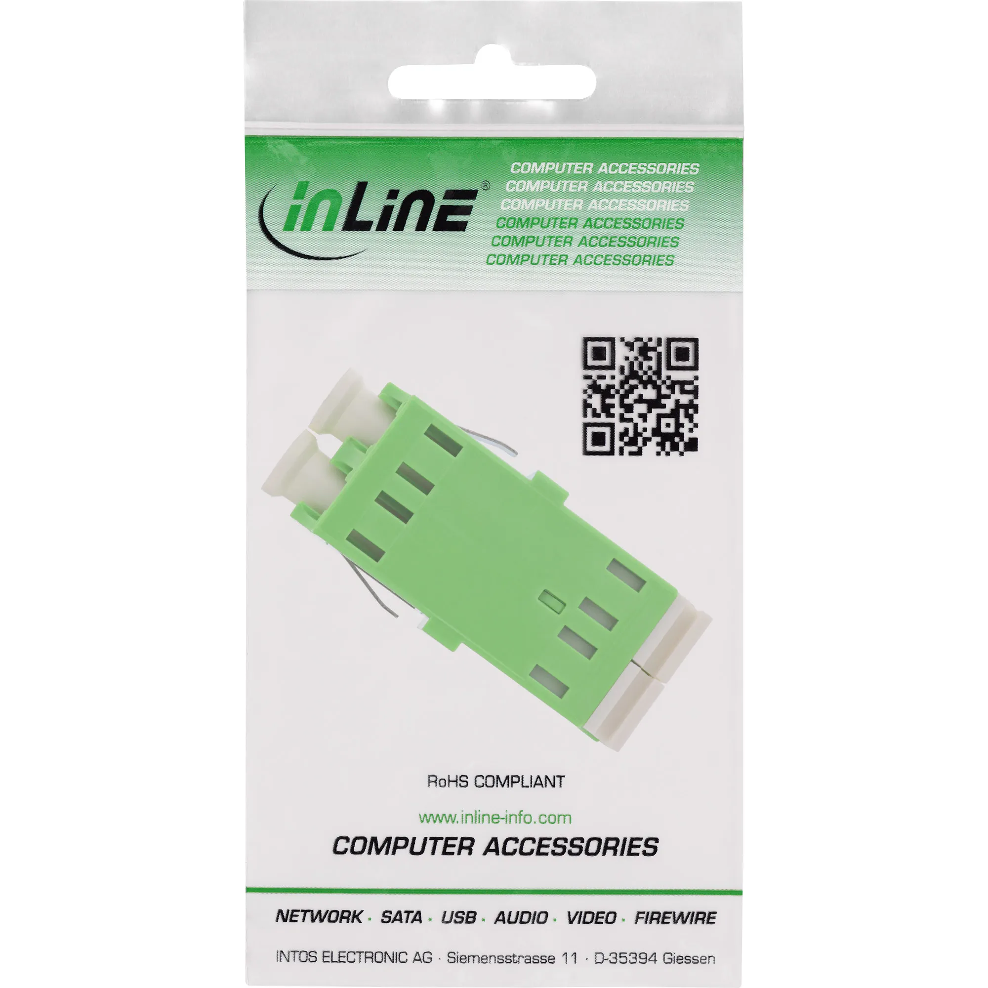 InLine® LWL Kupplung, Duplex LC/LC, singlemode, grün, Keramik-Hülse InLine® LWL Kupplung, Duplex LC/LC, singlemode, grün, Keramik-Hülse – Bild 3