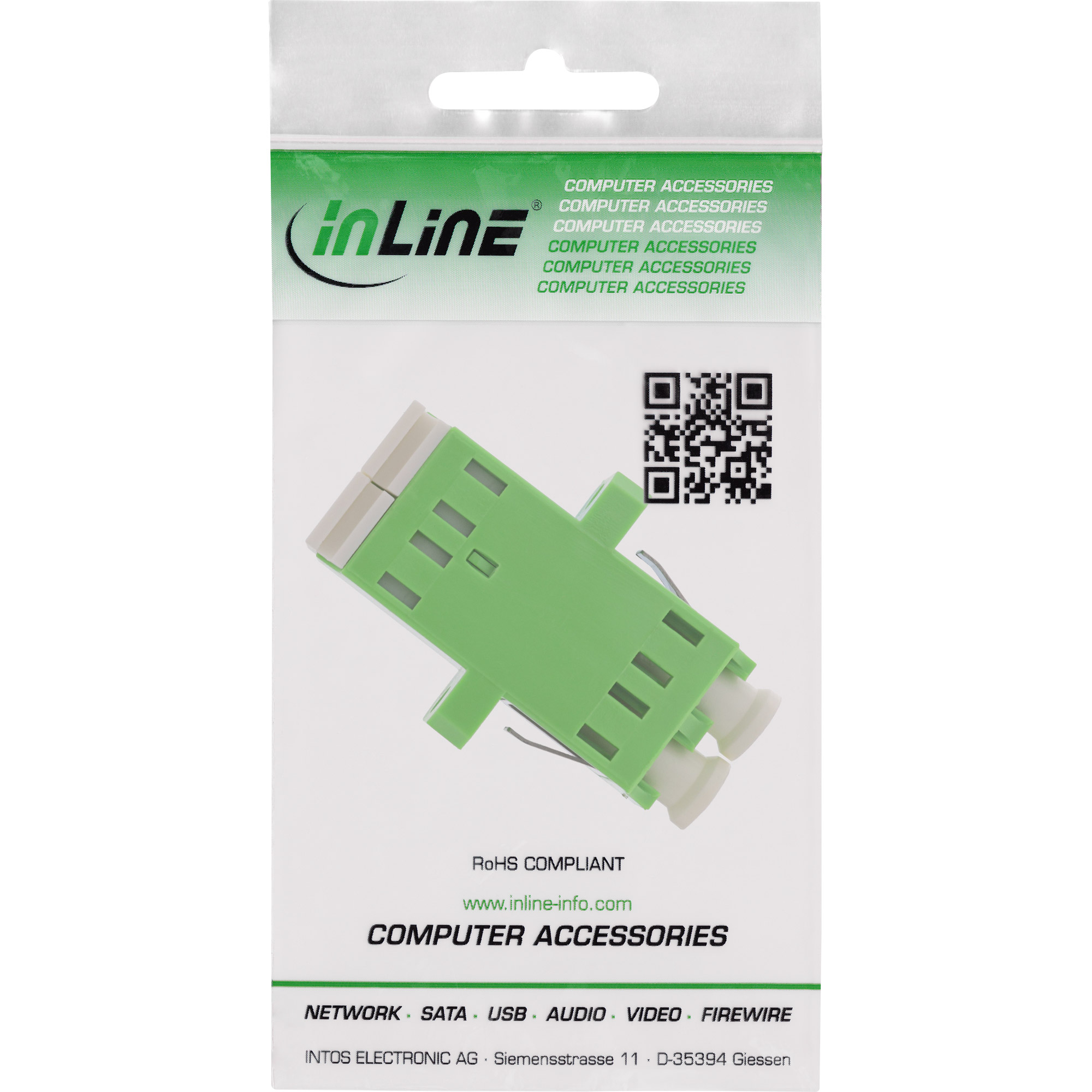 InLine® LWL Kupplung, Duplex LC/LC, singlemode, grün, Keramik-Hülse, zum Einbau InLine® LWL Kupplung, Duplex LC/LC, singlemode, grün, Keramik-Hülse, zum Einbau – Bild 3