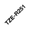 Textilband TZe-R251 nicht klebend schwarz auf weiß 24mm x 4m Brother Textilband TZe-R254 mit goldener Schrift auf weißem Hintergrund und einer Breite von 24 Millimeter, sowie 4 Meter Länge.