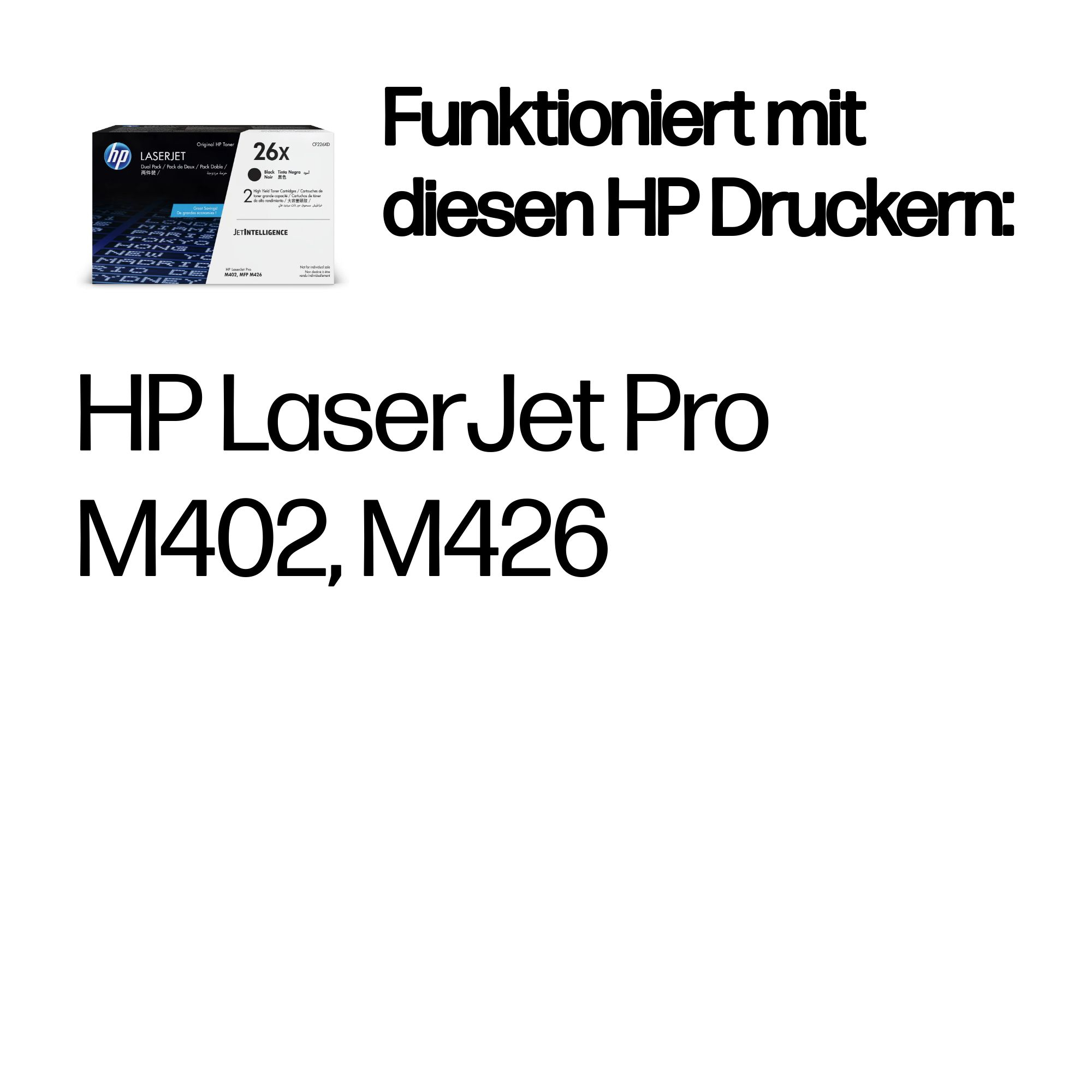 HP Toner 26X Doppelpack Schwarz (2x ca. 9.000 Seiten) HP Toner 26X Doppelpack Schwarz (2x ca. 9.000 Seiten) – Bild 2