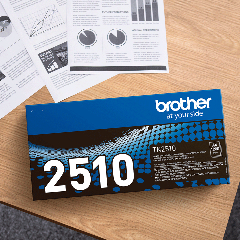 Brother Toner TN-2510 Schwarz (ca. 1200 Seiten) Brother Toner TN-2510 Schwarz (ca. 1200 Seiten) – Bild 2