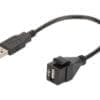 DIGITUS USB 2.0 KS-Modul mit 16 cm Kabel (Buchse/Stecker)