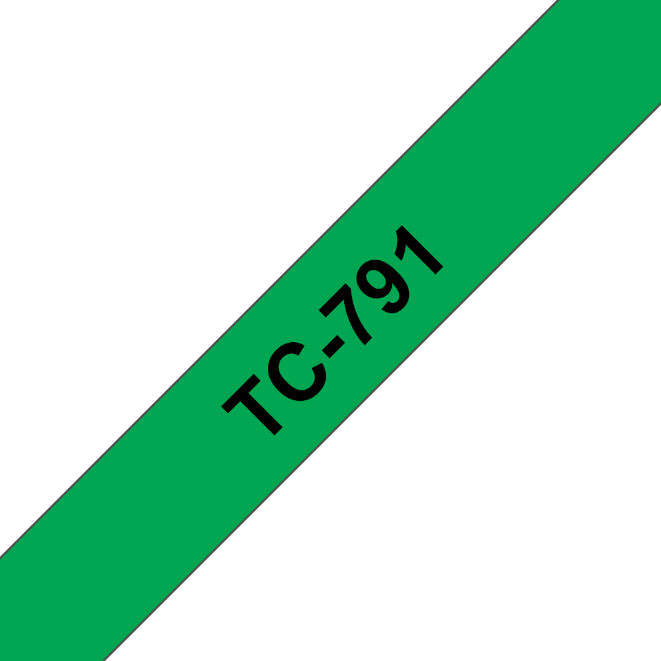 Brother Schriftband TC-791 (lam.) Schwarz auf Grün 9mm x 7,7m Brother Schriftband TC-791 (lam.) Schwarz auf Grün 9mm x 7,7m
