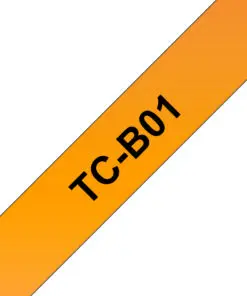Schriftband TC-B01 (lam.) Schwarz auf Signalorange 12mm x 6,7m