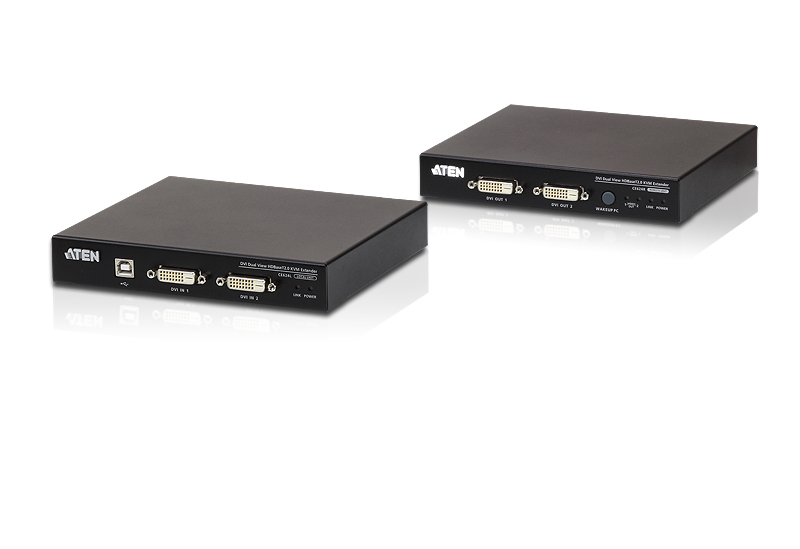 ATEN CE624 Konsolen-Extender, DVI Dual-View, USB, HDBaseT, FullHD, max. 150m ATEN CE624 Konsolen-Extender, DVI Dual-View, USB, HDBaseT, FullHD, max. 150m