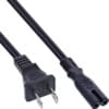 InLine® Netzkabel, Netzstecker auf Euro 8 C7 Stecker, gewinkelt, 5,0m