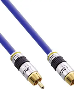 InLine® Cinch Kabel VIDEO & digital AUDIO, PREMIUM, vergoldete 1x Cinch Stecker / 1m, blau