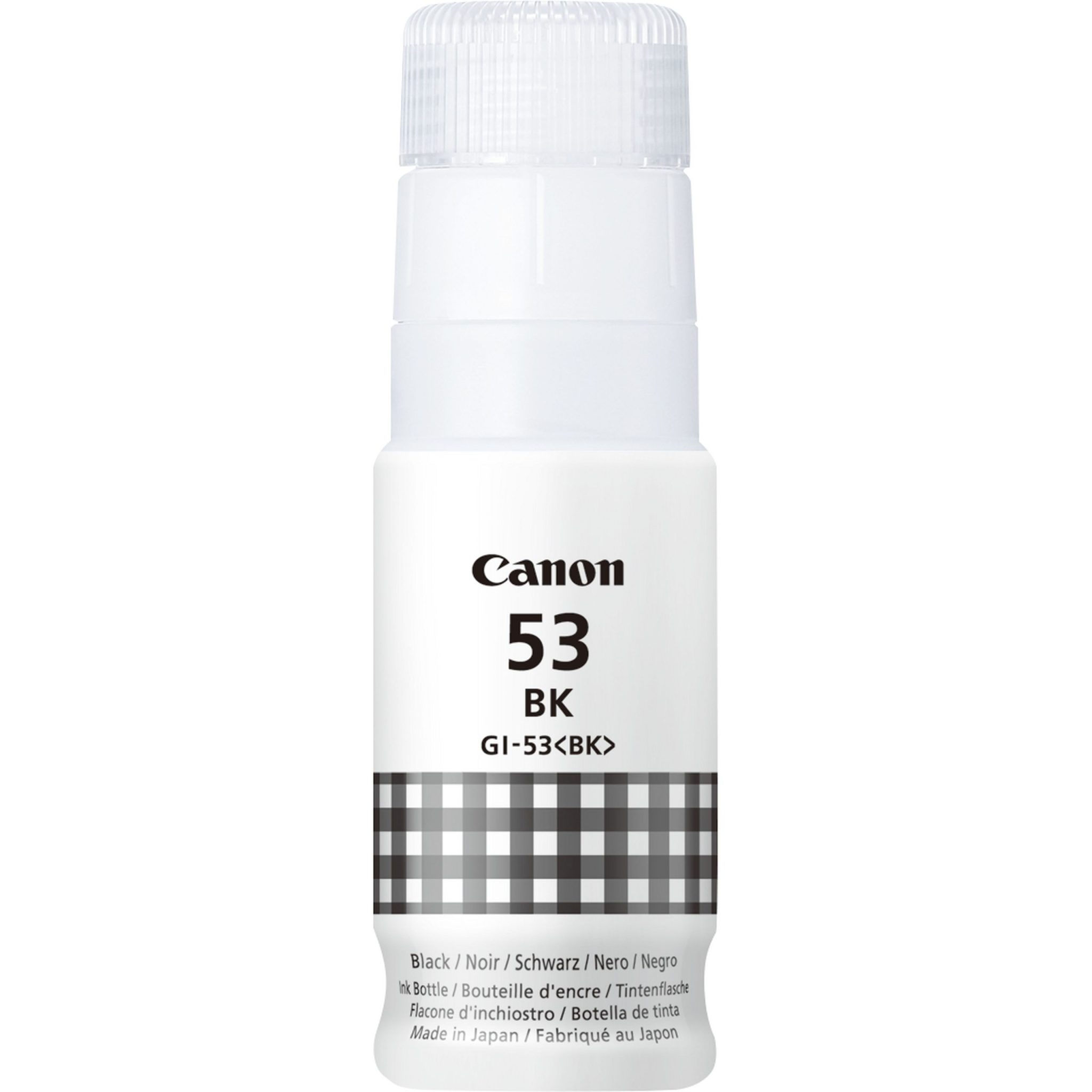Canon Tintenflasche GI-53 BK Schwarz (60ml) Mit dieser 60-ml-Flasche Cyan-Tinte auf Farbstoffbasis druckst du große Mengen an Fotos zu niedrigen Gesamtkosten. Diese Tinte ist ideal für Fotos, und ein Set Tintenflaschen ermöglicht den Druck von bis zu 3.800 Fotos¹, so dass seltener nachgefüllt werden muss. Die innovative ChromaLife100 Tinte sorgt für einen hochwertigen Fotodruck und eine Farbstabilität, mit der deine Ausdrucke bis zu 100 Jahre² halten. Dank des verbesserten Designs müssen die Flaschen nicht gequetscht werden, und je nach Farbe haben sie eine individuelle Anschlussform – das Nachfüllen der Tintentanks war nie einfacher.