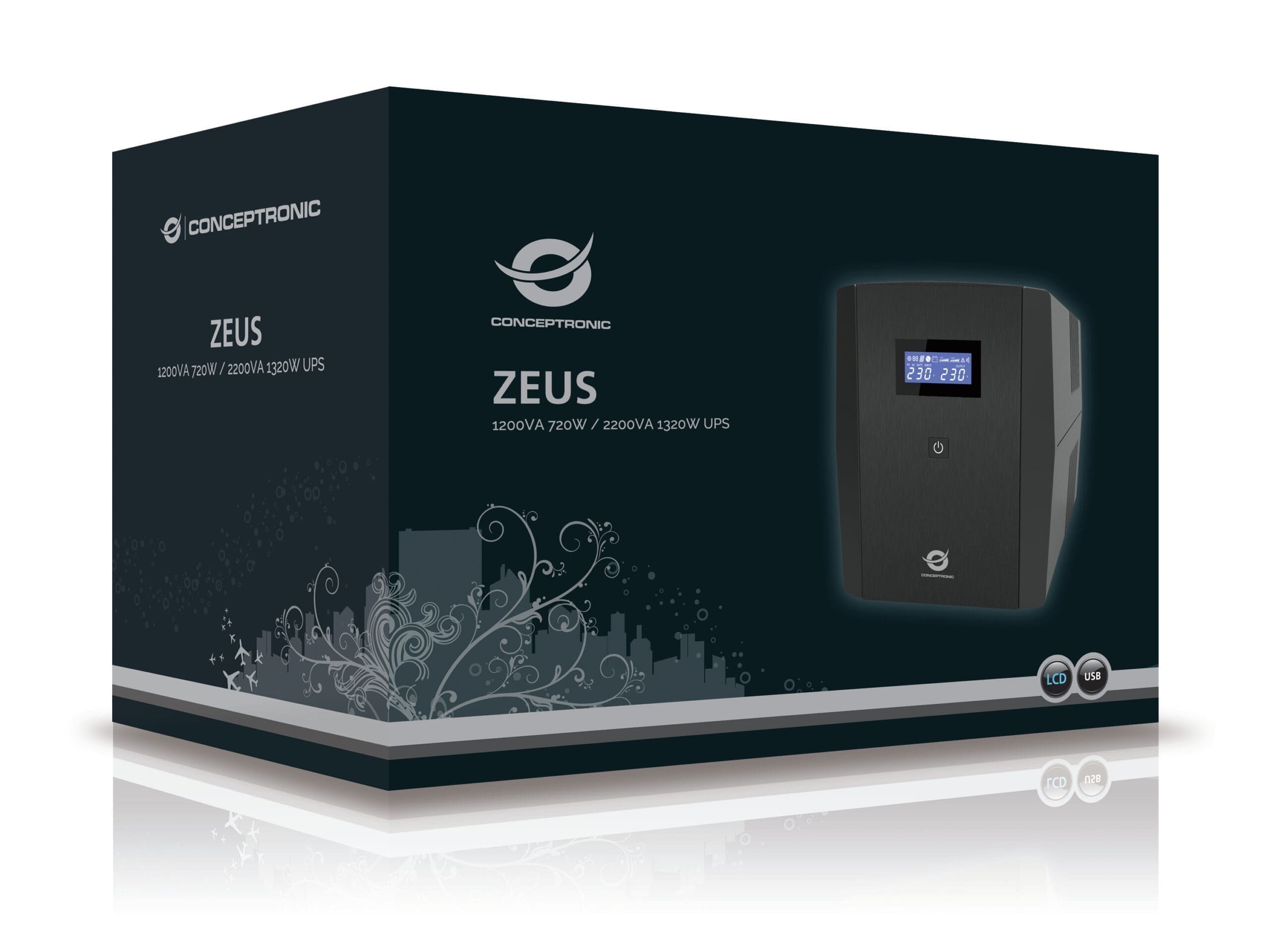 Conceptronic ZEUS 1200VA 720W USV, IEC + schuko Conceptronic ZEUS 1200VA 720W USV, IEC + schuko – Bild 3