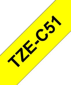 Schriftband TZe-C51 (lam.) Schwarz auf Signalgelb 24mm x 5m