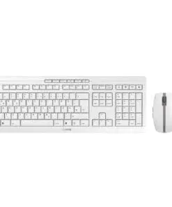 CHERRY STREAM DESKTOP Tastatur mit Maus Set DE kabellos weißgrau