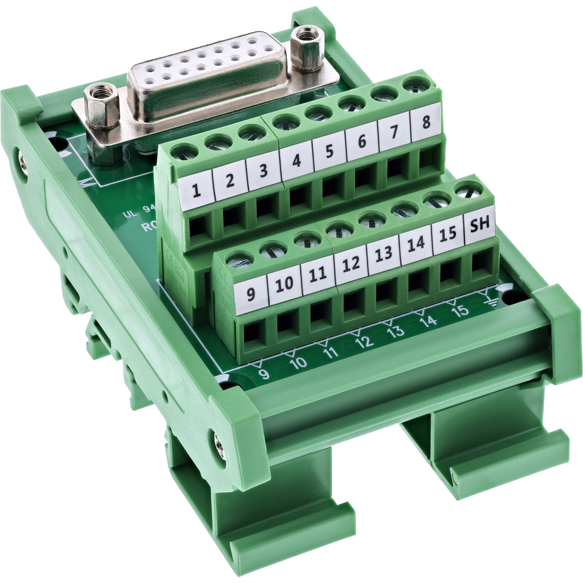 InLine® D-Sub 15 Terminalblock, Buchse, Schraubklemme, für Hutschiene InLine® D-Sub 15 Terminalblock, Buchse, Schraubklemme, für Hutschiene