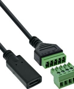 InLine® USB-C Buchse an Terminalblock, 5-polig, mit Kabel