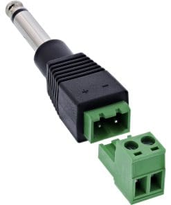 InLine® 6,35mm Klinkenstecker an Terminalblock, Mono, 2-polig