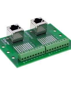 InLine® Terminalblock, 2x RJ45 Buchse, nach oben, für Hutschiene