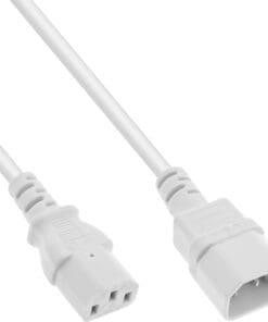 InLine® Kaltgeräteverlängerung, C13 auf C14, weiß, 0,3m