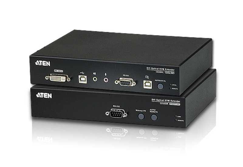 ATEN CE680 Konsolen-Extender, DVI über LWL, USB, RS232, mit Audio, max. 600m via Glasfaser ATEN CE680 Konsolen-Extender, DVI über LWL, USB, RS232, mit Audio, max. 600m via Glasfaser