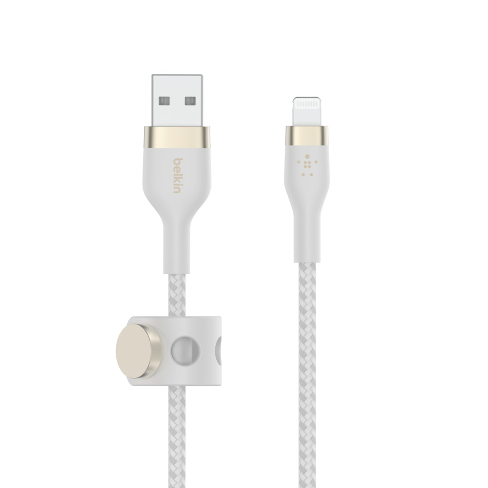 Belkin PRO Flex Lightning/USB-A Kabel, Apple zert., 1m, weiß Belkin PRO Flex Lightning/USB-A Kabel, Apple zert., 1m, weiß