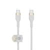 Belkin PRO Flex USB-C/USB-C Kabel, bis 60W, 1m, weiß Das BoostCharge Pro Flex-Kabel von Belkin wurde mit Blick auf das Benutzererlebnis konzipiert. Der weiche und flexible Silikon-Mantel hat außen eine stilvolle und strapazierfähige geflochtene Ummantelung. Das ausgeklügelte Design sorgt für mehr Flexibilität und eine hohe Lebensdauer – bis zu 30 Mal strapazierfähiger als Ihr Standard-Ladekabel. Mit dem magnetischen Kabelführungssystem können Sie Ihr Kabel überall bequem aufbewahren und befestigen.