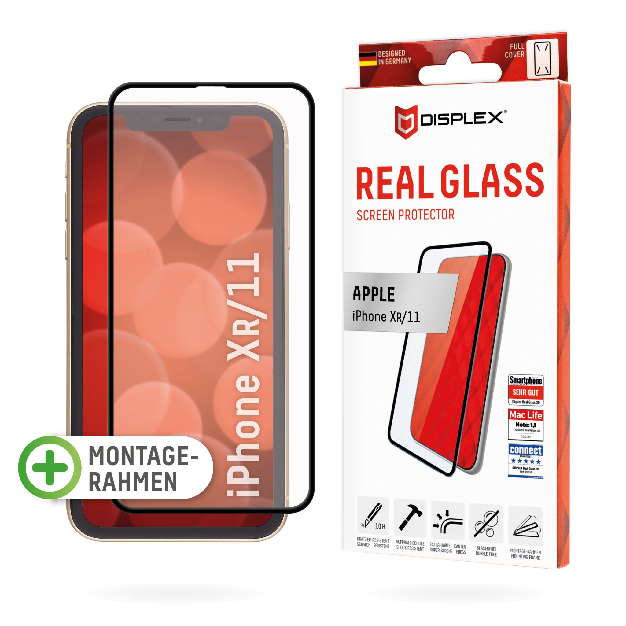 DISPLEX Panzerglas 10H vollflächig für Apple iPhone 11/Xr DISPLEX Panzerglas 10H vollflächig für Apple iPhone 11/Xr