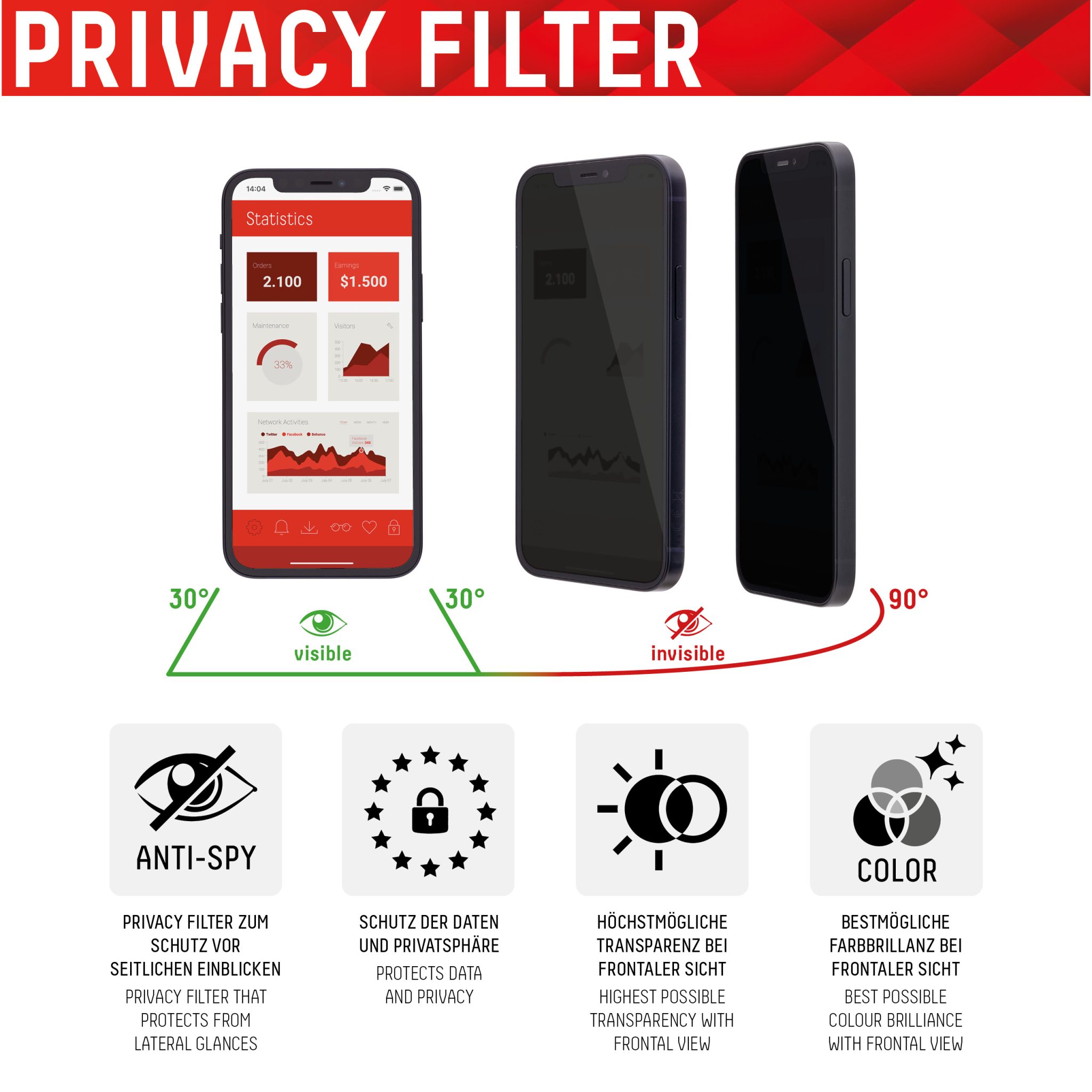 DISPLEX Sichtschutz / Privacy Panzerglas vollflächig für Apple iPhone Xr/11, Black DISPLEX Sichtschutz / Privacy Panzerglas vollflächig für Apple iPhone Xr/11, Black – Bild 5