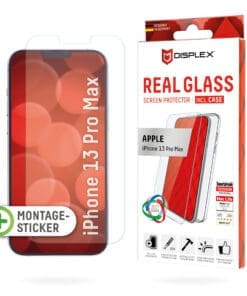 DISPLEX Panzerglas 10H inklusive Handyhülle transparent für Apple iPhone 13 Pro Max