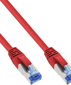 InLine® Patchkabel, S/FTP (PiMf), Cat.6A, 500MHz, halogenfrei, Kupfer, rot, 20m, rot