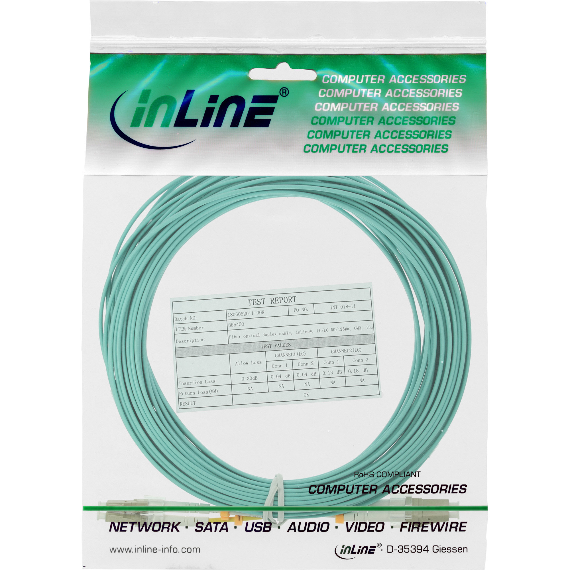 InLine® LWL Duplex Kabel, LC/LC, 50/125µm, OM3, 1m, türkis InLine® LWL Duplex Kabel, LC/LC, 50/125µm, OM3, 1m, türkis – Bild 2
