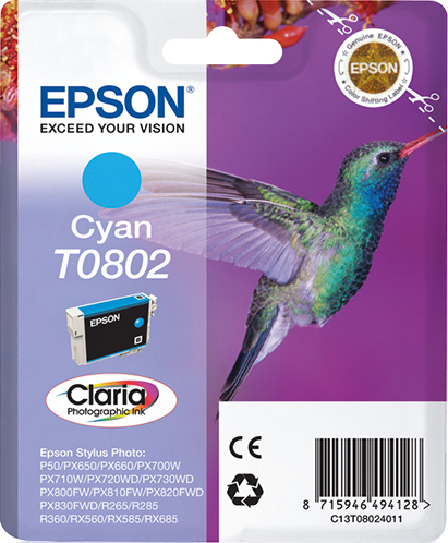 Epson Tintenpatrone T080 Cyan (7,4ml) Epson Tintenpatrone T080 Cyan (7,4ml)