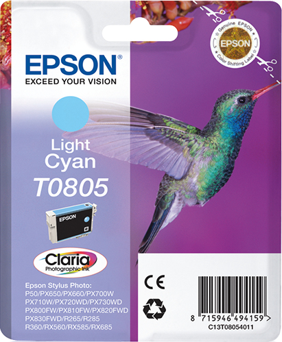Epson Tintenpatrone T0805 Claria Photographic Cyan hell Epson Tintenpatrone T0805 Claria Photographic Cyan hell