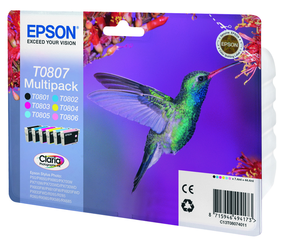Epson Tintenpatronen Multipack T080 (6 Farben) Epson Tintenpatronen Multipack T080 (6 Farben) – Bild 2