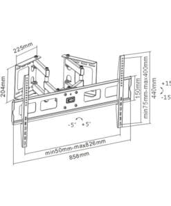 Alternative view of InLine® Eck-Wandhalterung, für LED/LCD/Plasma, 94-160cm (37-63"), bis 60kg, schwarz
