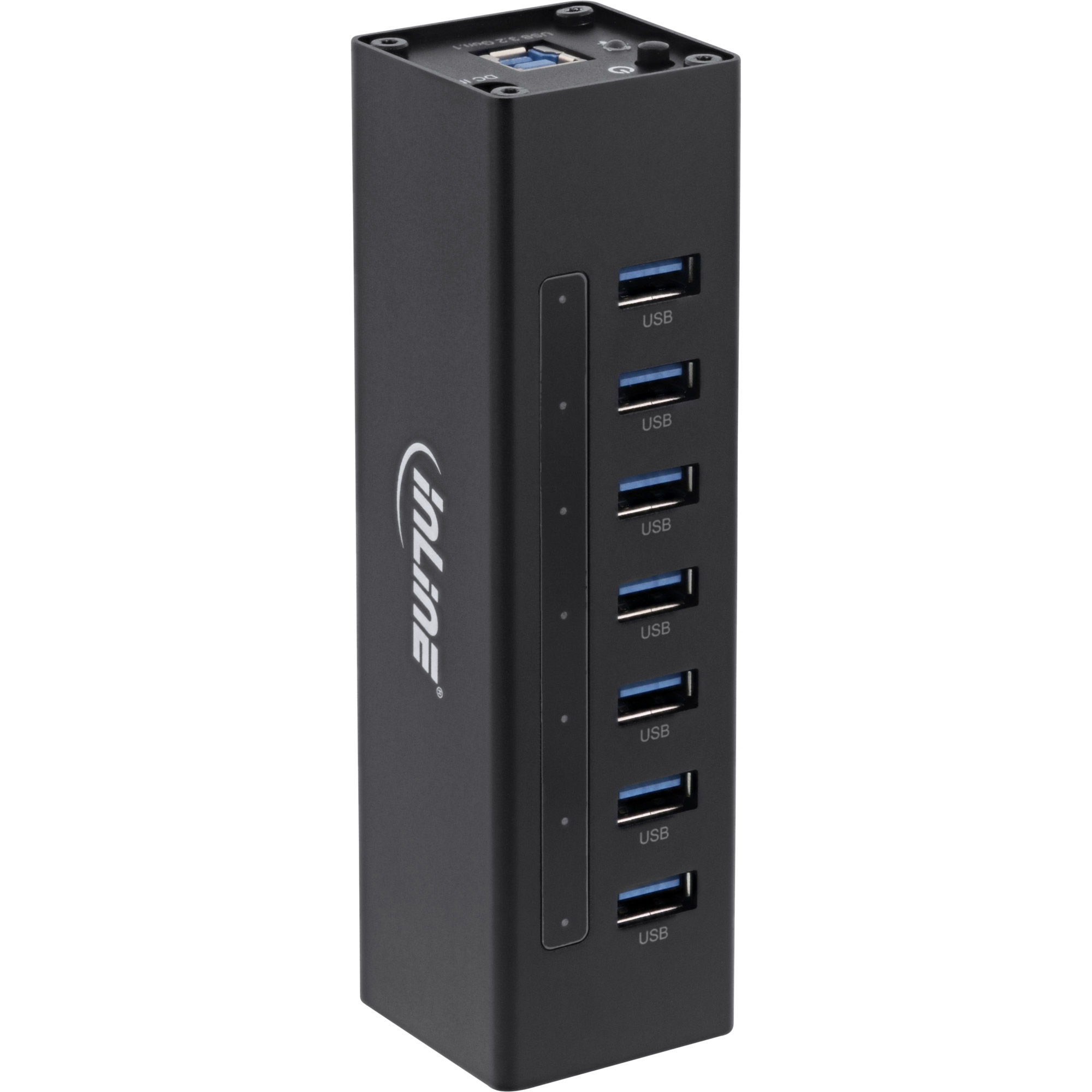 InLine® USB 3.0 Hub, 7 Port, Aluminiumgehäuse, schwarz, mit 2,5A Netzteil, schwarz InLine® USB 3.0 Hub, 7 Port, Aluminiumgehäuse, schwarz, mit 2,5A Netzteil, schwarz