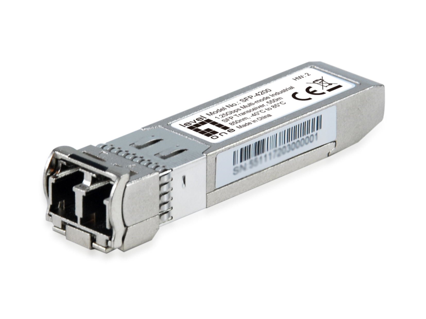 LevelOne SFP-4200 1.25G Multi-Mode SFP Transceiver 550m 850nm LevelOne SFP-4200 1.25G Multi-Mode SFP Transceiver 550m 850nm