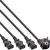 Netz-Y-Kabel, 1x Schutzkontaktstecker zu 3x KaltgeräteVersion 3 (2m+1/3/2m), schwarz InLine® Slim Audio Kopfhörer Flugzeug-Adapterkabel, 2x 3,5mm Klinke ST an 3,5mm Klinke BU 3pol., 0,15m