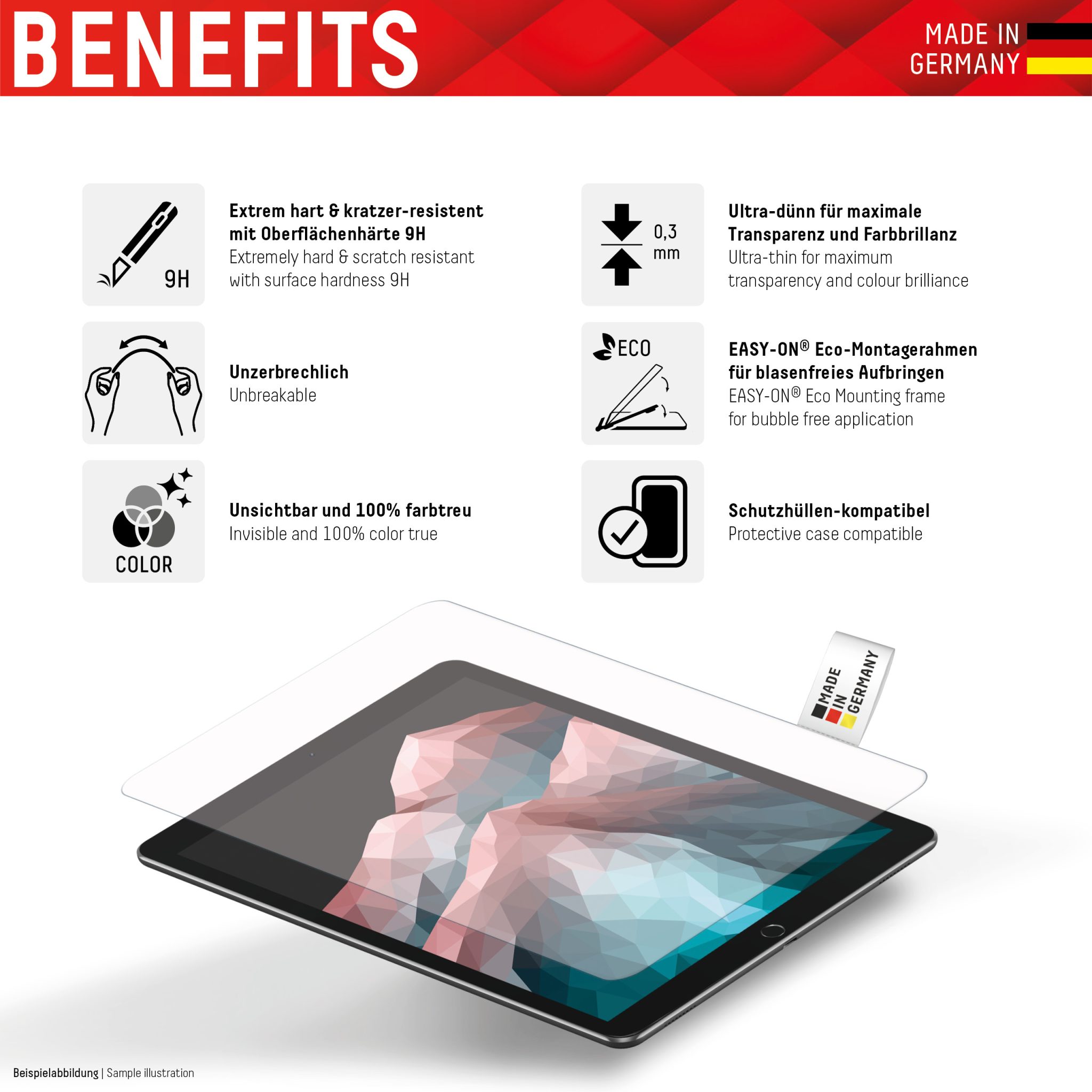 DISPLEX Panzerglas iPad (7/8/9 Gen)/Air (3. Gen) DISPLEX Panzerglas iPad (7/8/9 Gen)/Air (3. Gen) – Bild 2