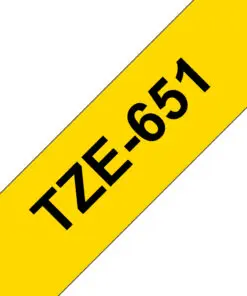 Schriftband TZe-651 (lam.) Schwarz auf Gelb 24mm x 8m
