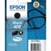 Epson Tintenpatrone 408 DURABrite Ultra Schwarz Niedrigere Druckkosten dank XL-Tintenpatronen<br>Profitieren Sie von den kosteneffizienten DURABrite Ultra-Tintenpatronen. Da es sich um separate Einzelpatronen handelt, muss immer nur die verbrauchte Farbe ersetzt werden. Das spart Geld. Mit den XL-Tintenpatronen drucken Sie bis zu 1.100 Seiten in Schwarzweiß und 1.100 Seiten in Farbe1. Für DIN A3-Druckermodelle ist auch eine schwarze Patrone in XXL-Größe erhältlich – für den Druck von bis zu 2.200 Seiten in Schwarzweiß1.<br><br>Entdecken Sie die Serie<br>Unsere DURABrite Ultra-Tinte liefert gestochen scharfe und langlebige Dokumente, die wisch- und wasserfest sind und sofort mit einem Textmarker bearbeitet werden können. Zudem trocknet die Tinte schnell und ist damit ideal geeignet für das doppelseitige Drucken.<br><br>Für Epson Drucker optimiert<br>Tinten und Papiere von Epson werden speziell zur Verwendung mit Druckern von Epson entwickelt und liefern stets optimale Ergebnisse.<br><br>Vertrauen Sie dem Original<br>Genießen Sie einfaches und zuverlässiges Drucken mit Epson Original Tinten. Wir investieren viel in Forschung sowie Hightech-Fertigungsanlagen und unterziehen unsere Produkte strengen Tests, um Ihnen eine optimale Qualität zu bieten.