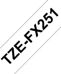 Schriftband TZe-FX251 (lam., flex.) Schwarz auf Weiß 24mm x 8m