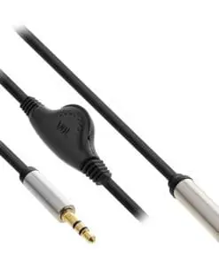 InLine® Slim Audio Kabel Klinke 3,5mm ST / BU, mit Lautstärkeregler, 0,25m