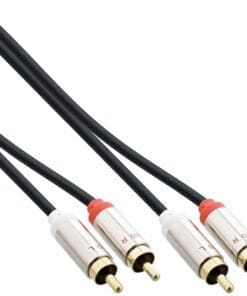 InLine® Slim Audio Kabel 2x Cinch ST/ST, Stereo, 3m